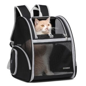 Collapsible Pet Backpack Carrier with Ventilated Mesh