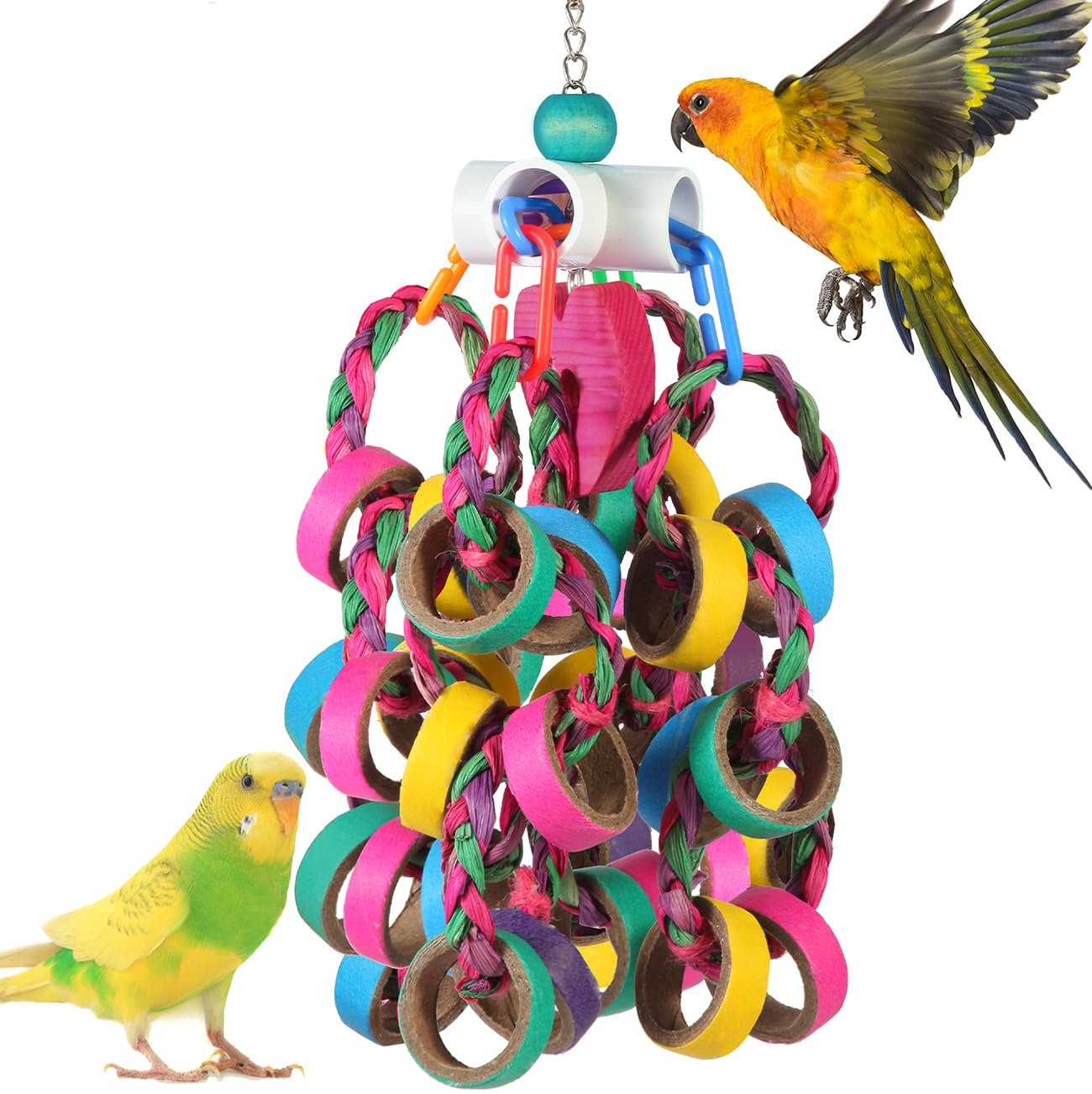 Colorful Bagel Chewy Rings for Birds (24-Pack)