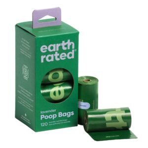 Earth Rated Poop Bags for Dogs Guaranteed Leak Proof and Extra Thick Waste Bag Refill Rolls, Lavender Scented, 120 Bags