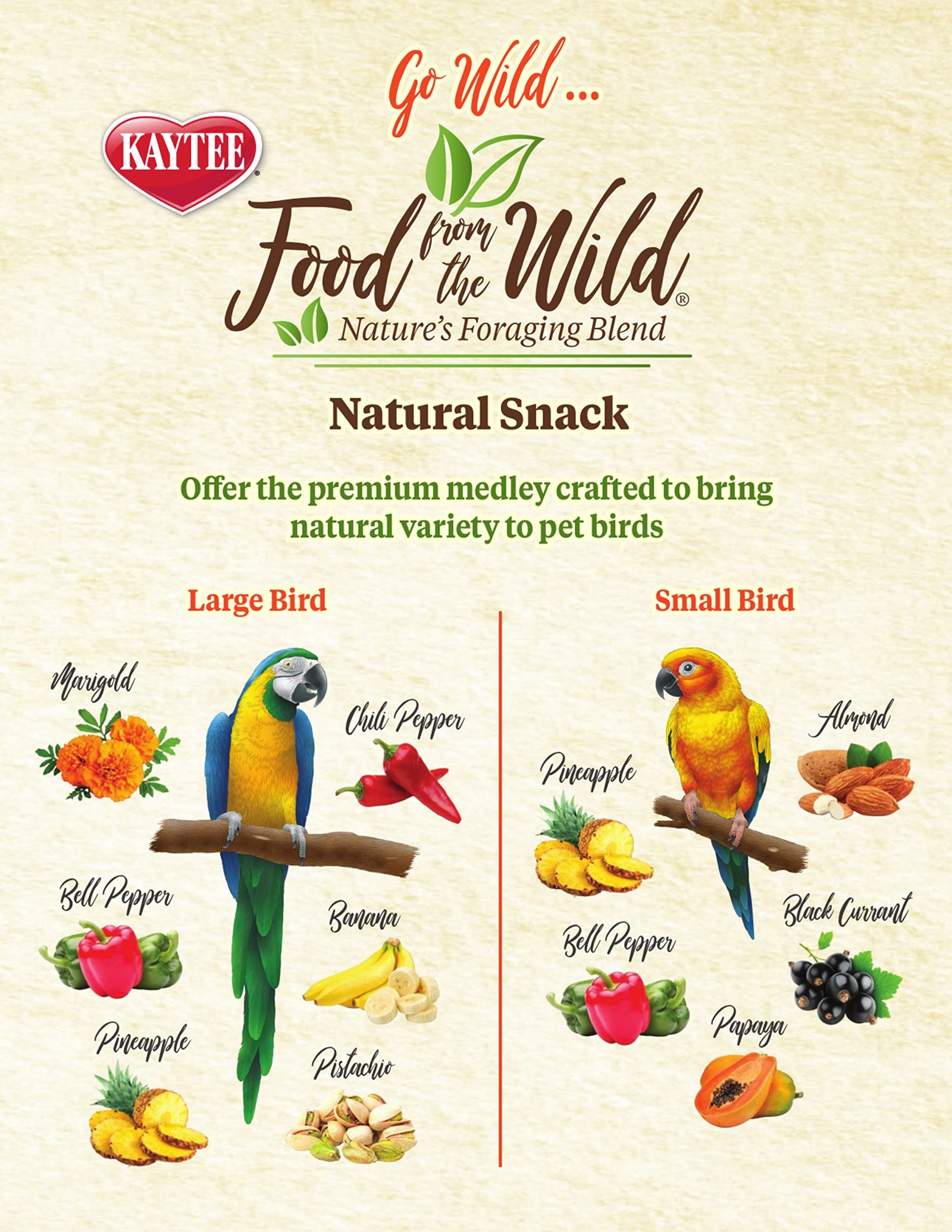 Kaytee Food From The Wild Natural Snack Food Treats For Pet Birds, 3 oz - Image 2