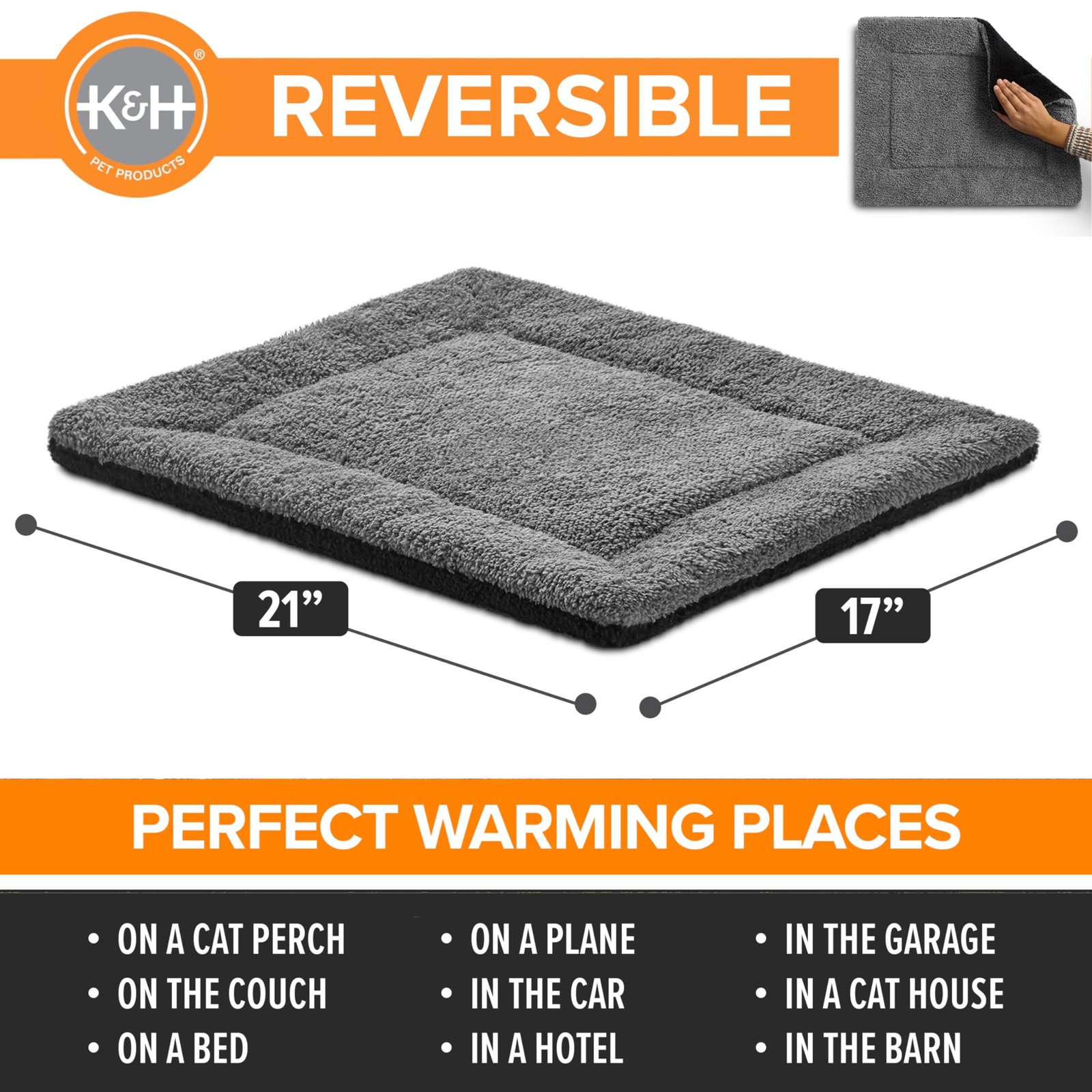 K&H Self-Warming Reversible Pet Pad (Machine Washable, 21x17 Inch) - Image 10
